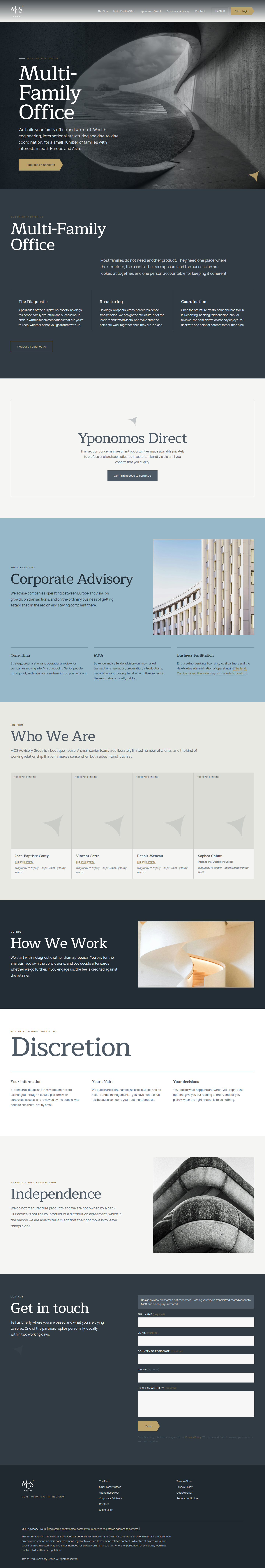 Direction B desktop website design